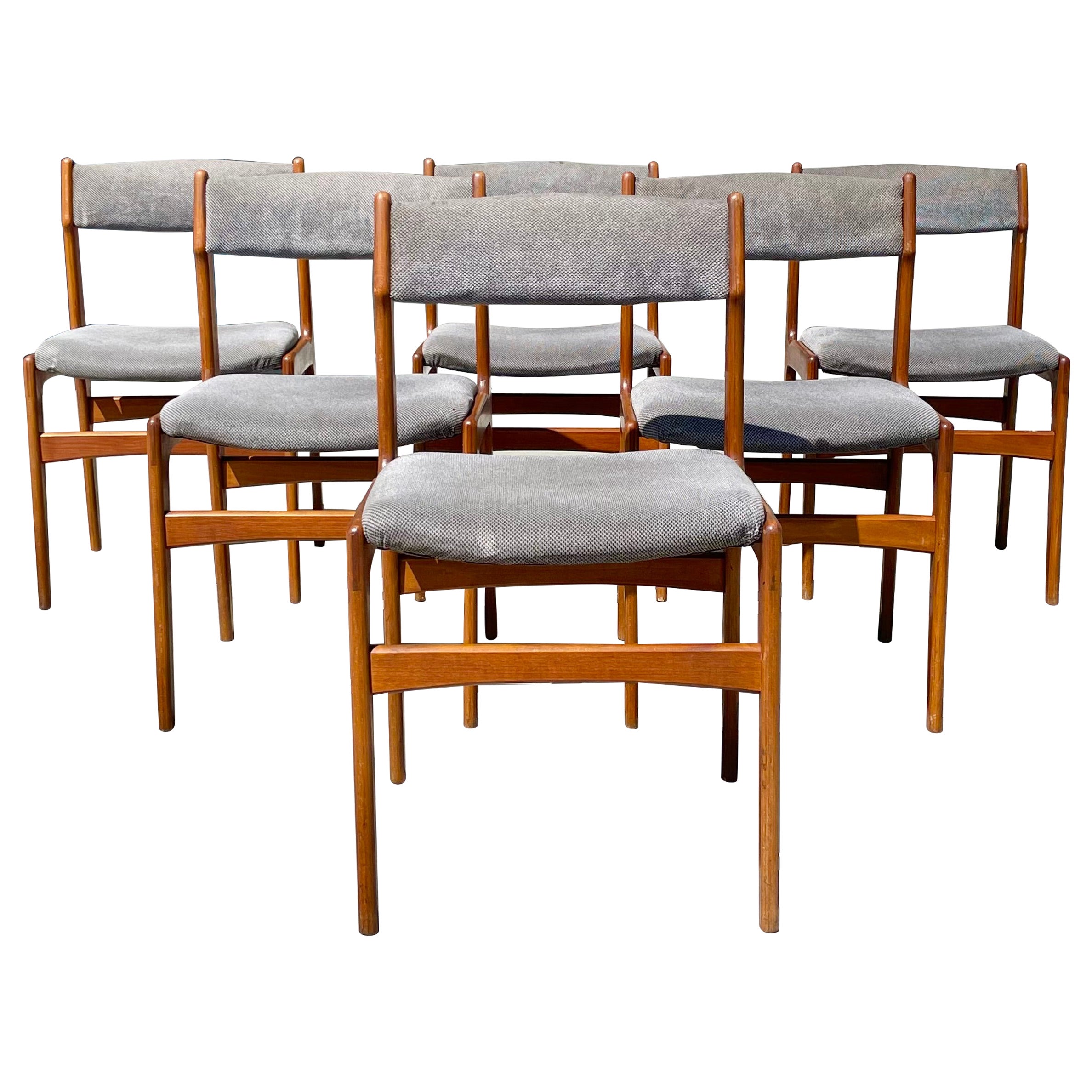 1960s Danish Modern Teak Dining Chairs - Set of 6 For Sale