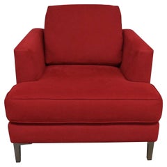 Modern Carter Club Chair Attr Zen Collection Bright Red with Polished Steel Legs
