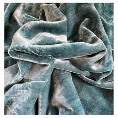 Soft and Tactile Hand Dyed Fortuny Silk Velvet in Teal - 2.25 yards