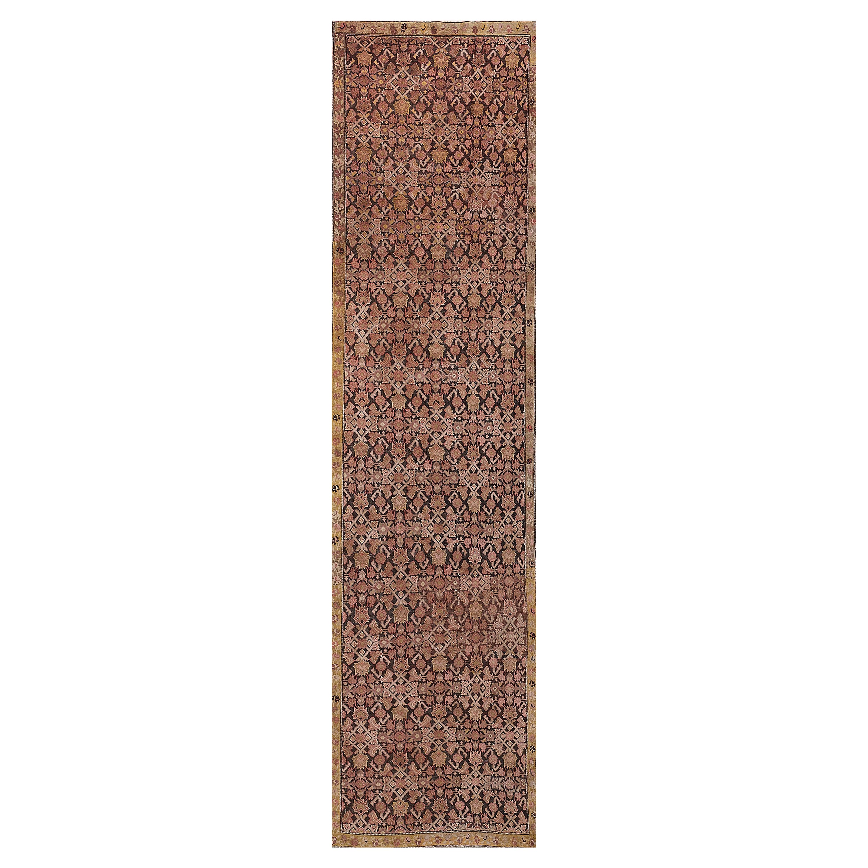 Late 19th Century Chocolate-Brown Antique Karabagh Runner