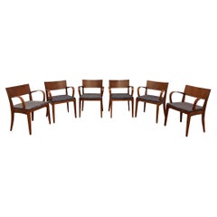 Contemporary Jonathan Crinion for Knoll Wood Side Dining Armchairs, Set of 6