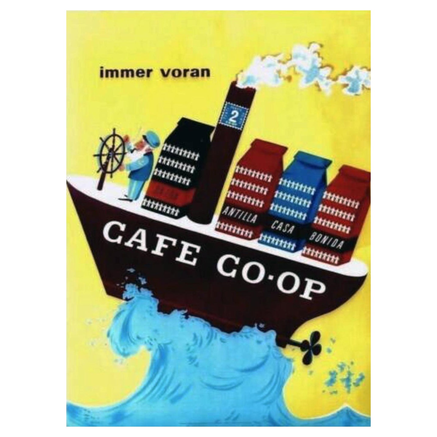 1953 Cafe Co-Op Original Vintage Poster For Sale