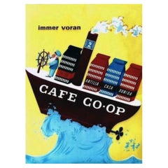 Affiche vintage d'origine du café Co-Op, 1953