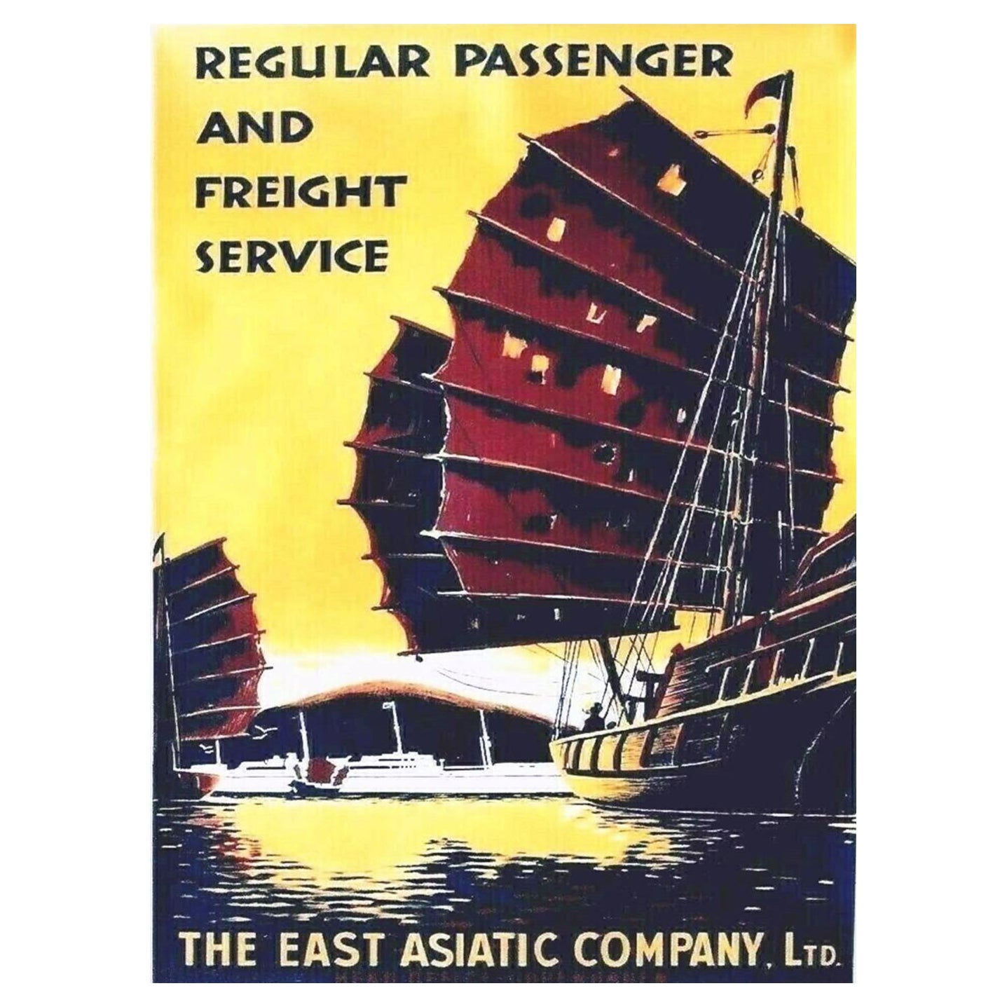 Affiche vintage d'origine The East Asiatic Company, 1960