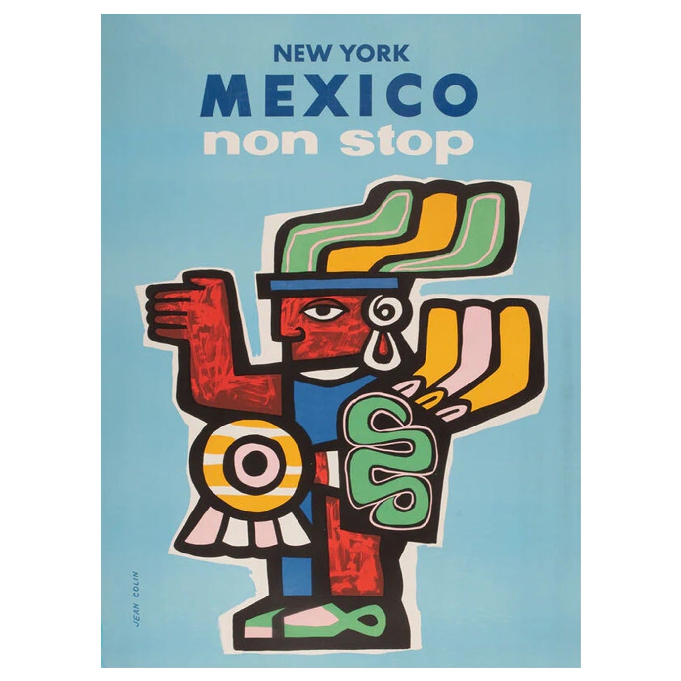 1960 New York, Mexico Non Stop Original Vintage Poster