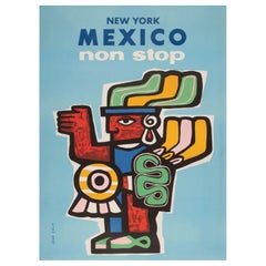 Affiche vintage originale non Stop New York, Mexique, 1960