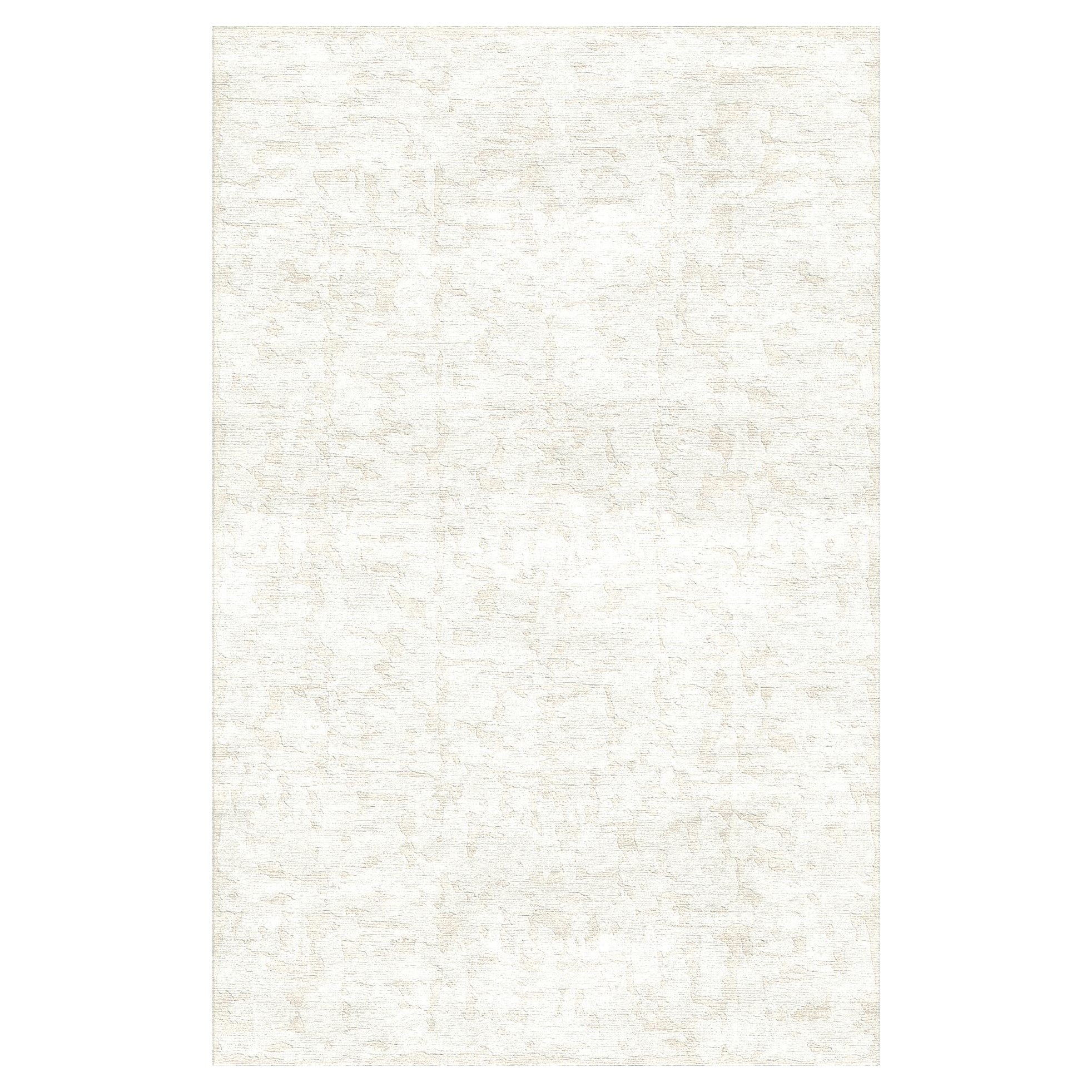 Contemporary Area Rug in White Handmade of 100% Wool "Rio" Large