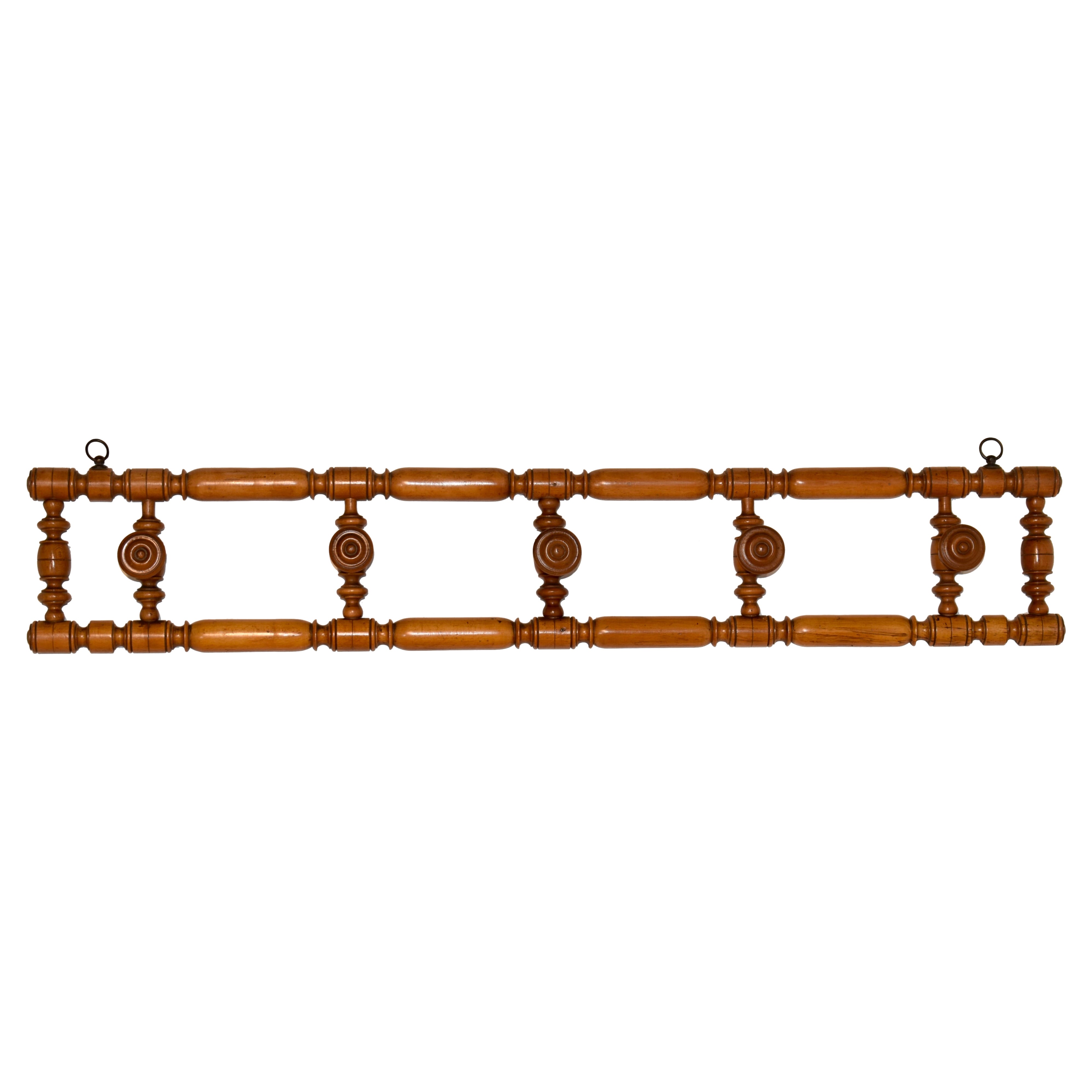 French Cherry Hat Rack for Five Hats, circa 1910