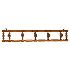 Antique French Cherry Hat Rack for Five Hats, circa 1910