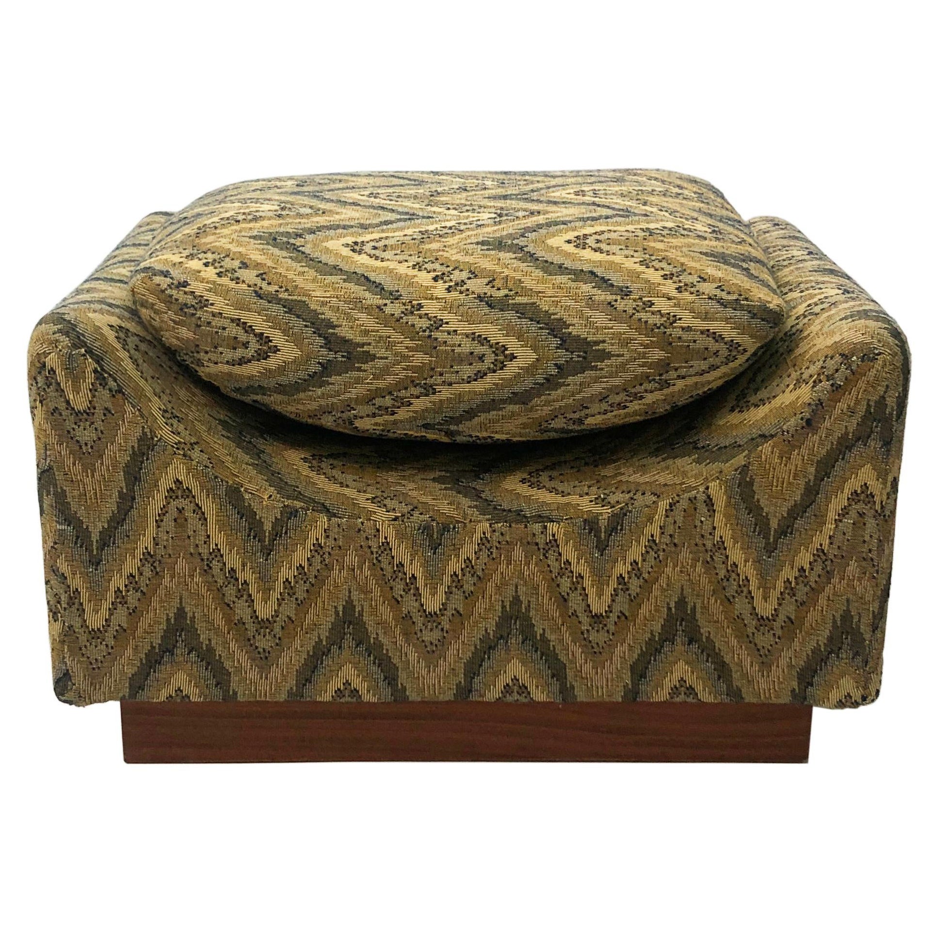 1960s Pedestal Stool Footstool Midcentury Seat Sofa Armchair Green Missoni Style