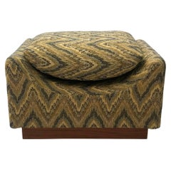 1960s Pedestal Stool Footstool Midcentury Seat Sofa Armchair Green Missoni Style