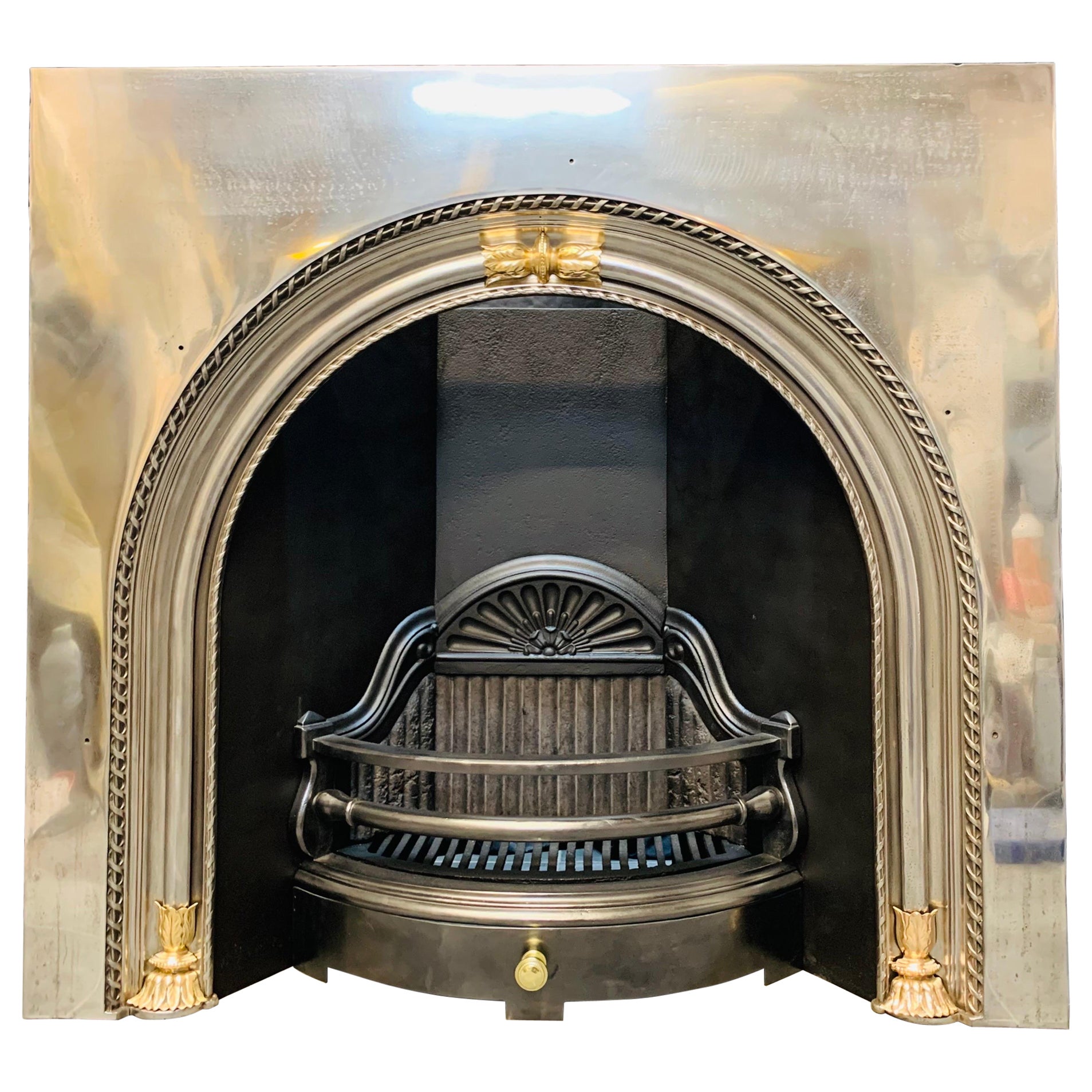 Large Scottish 19th Century Victorian Arched Fireplace Insert