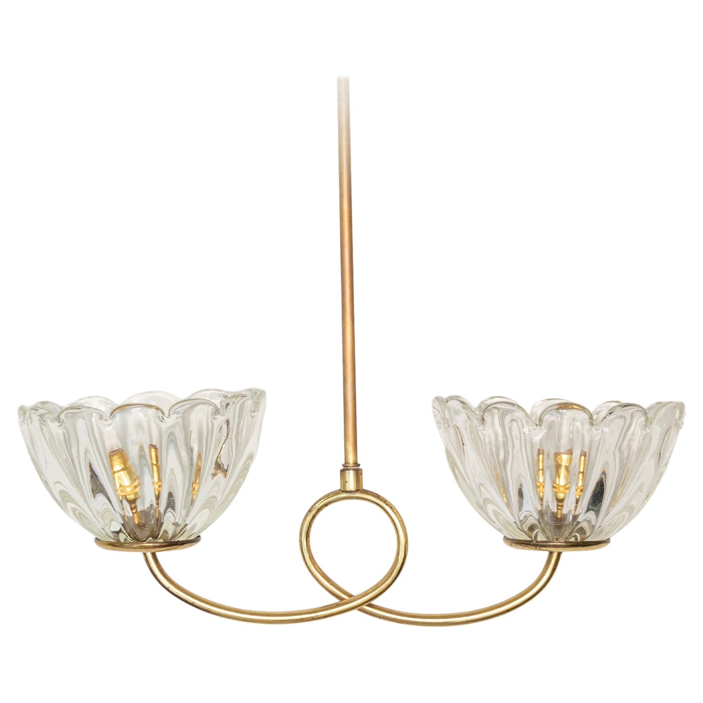 Italian Scalloped Glass Pendant Light