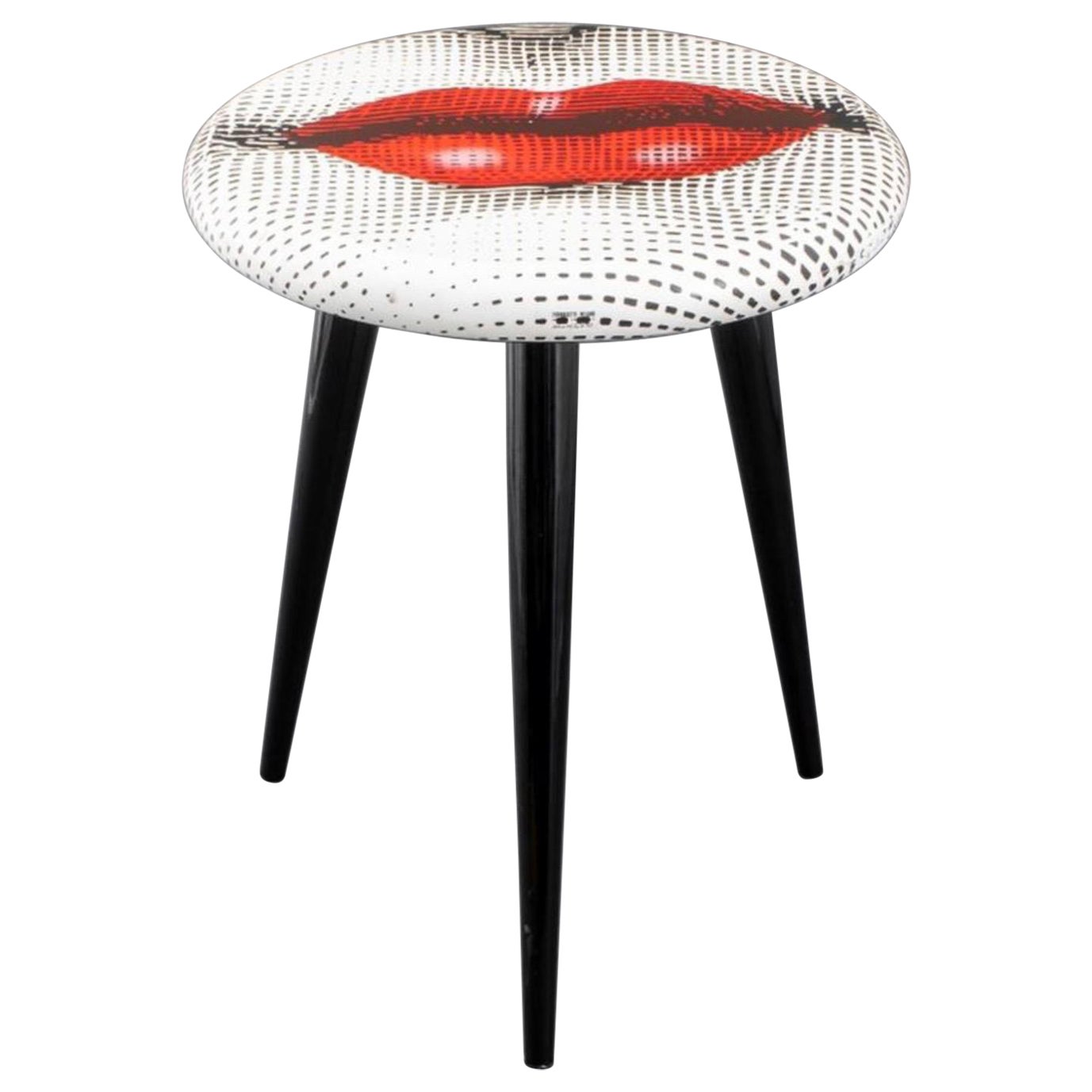 Fornasetti Red Lip Lacquered Bocca Stool For Sale