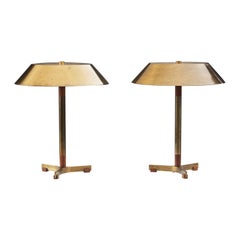 Jo Hammerborg President Brass Table Lamps for Fog & Mørup, Denmark, 1960s