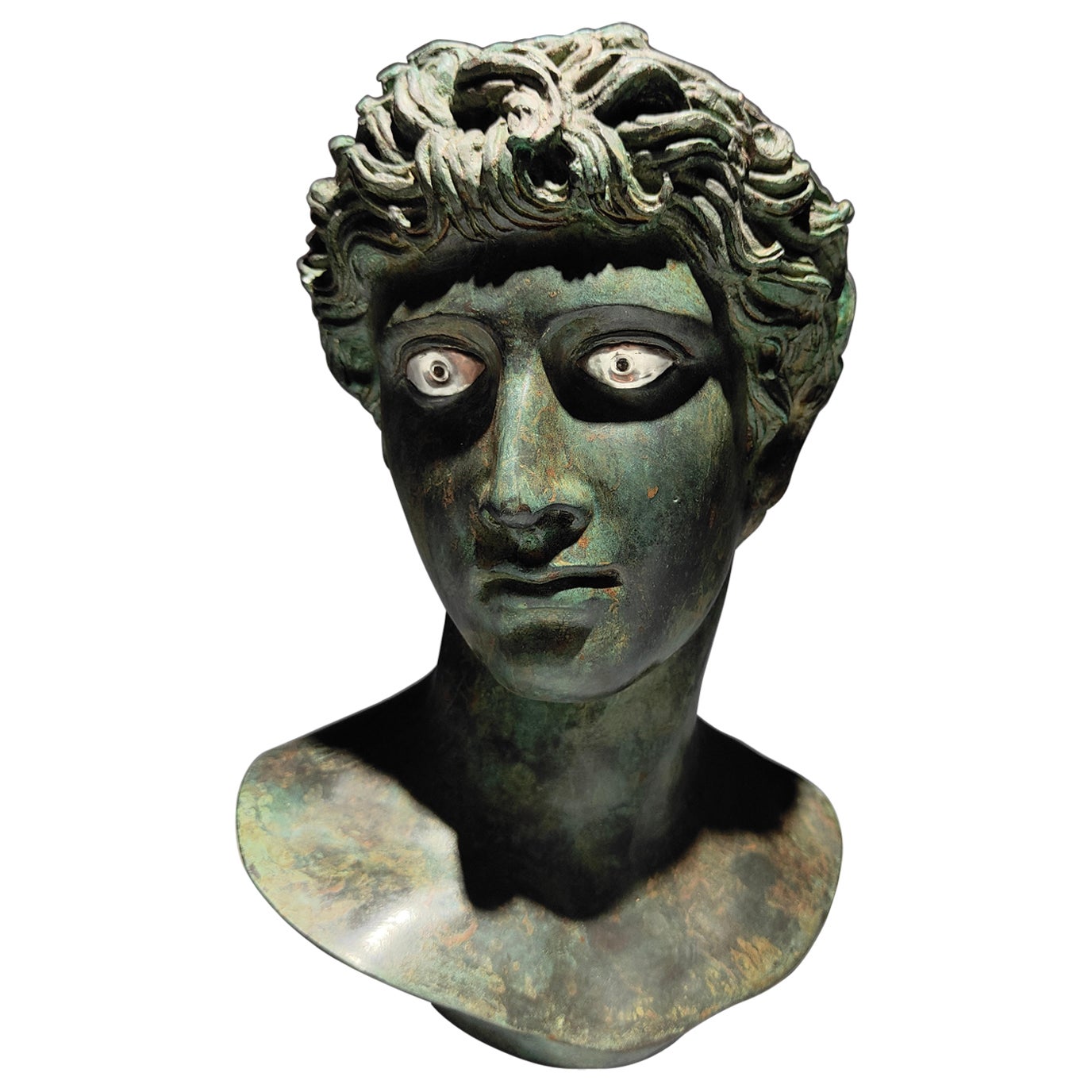 Greek Bust in Bronze, XIX Century For Sale