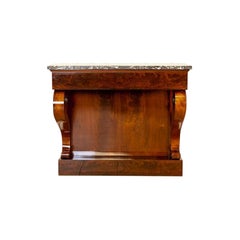 Antique Biedermeier Console Table from the Early 20th Century with Marble Top