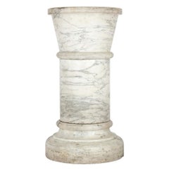 Antique Large 19th Century Neoclassical Style White Marble Pedestal