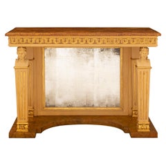 Italian 19th Century Neo-Classical St. Giltwood and Faux Marble Console