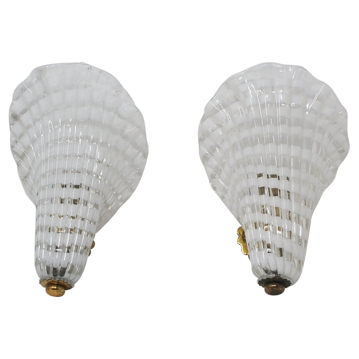 Pair of Murano Glass Venini Sconces, 1950s For Sale