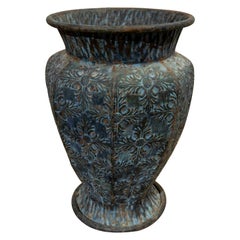 1970s Metal Vase Decorated with Bronze Colour Finish
