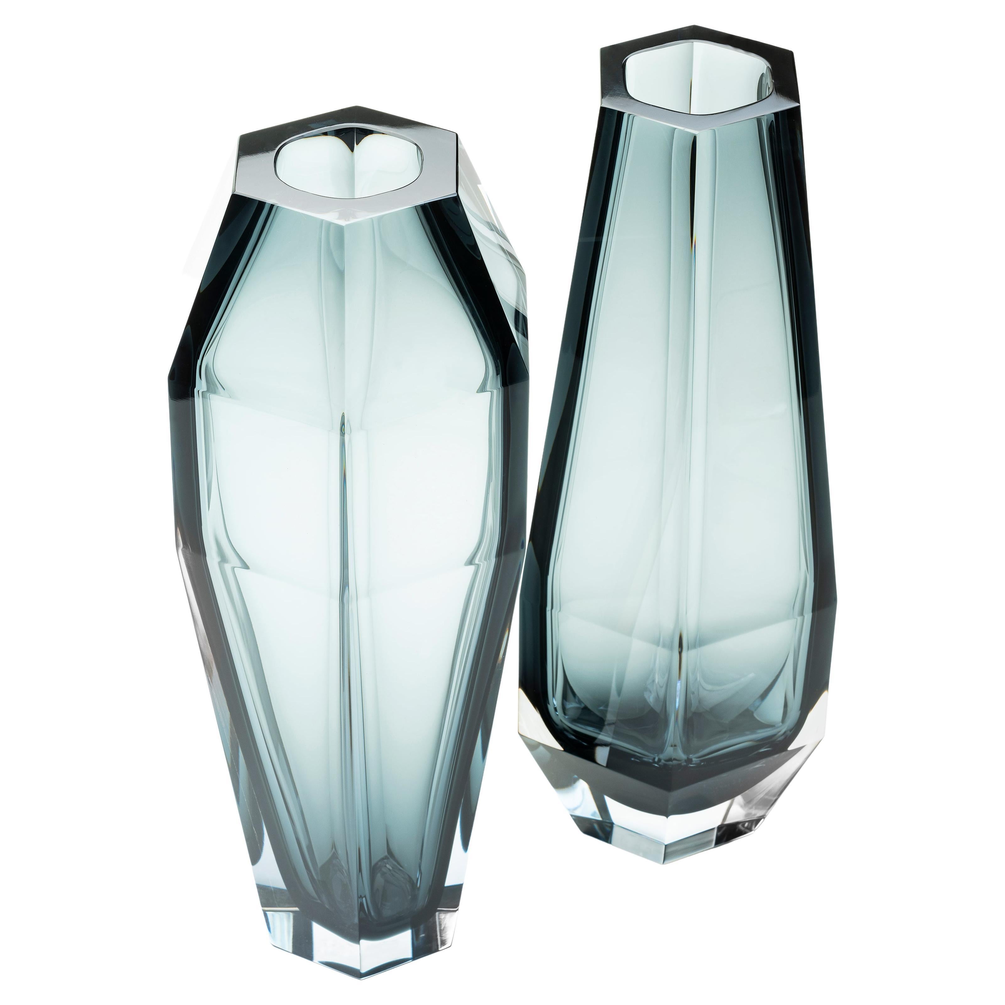 Set of 2 Gemello and Gemella Vases by Purho For Sale