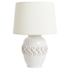 Lampe de table en céramique blanche