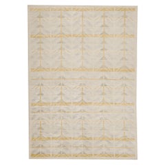 Rug & Kilim’s Scandinavian-Style Rug with Gold & Beige Geometric Patterns