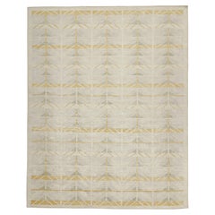 Rug & Kilim's Teppich im skandinavischen Stil mit geometrischen Mustern in Gold und Beige