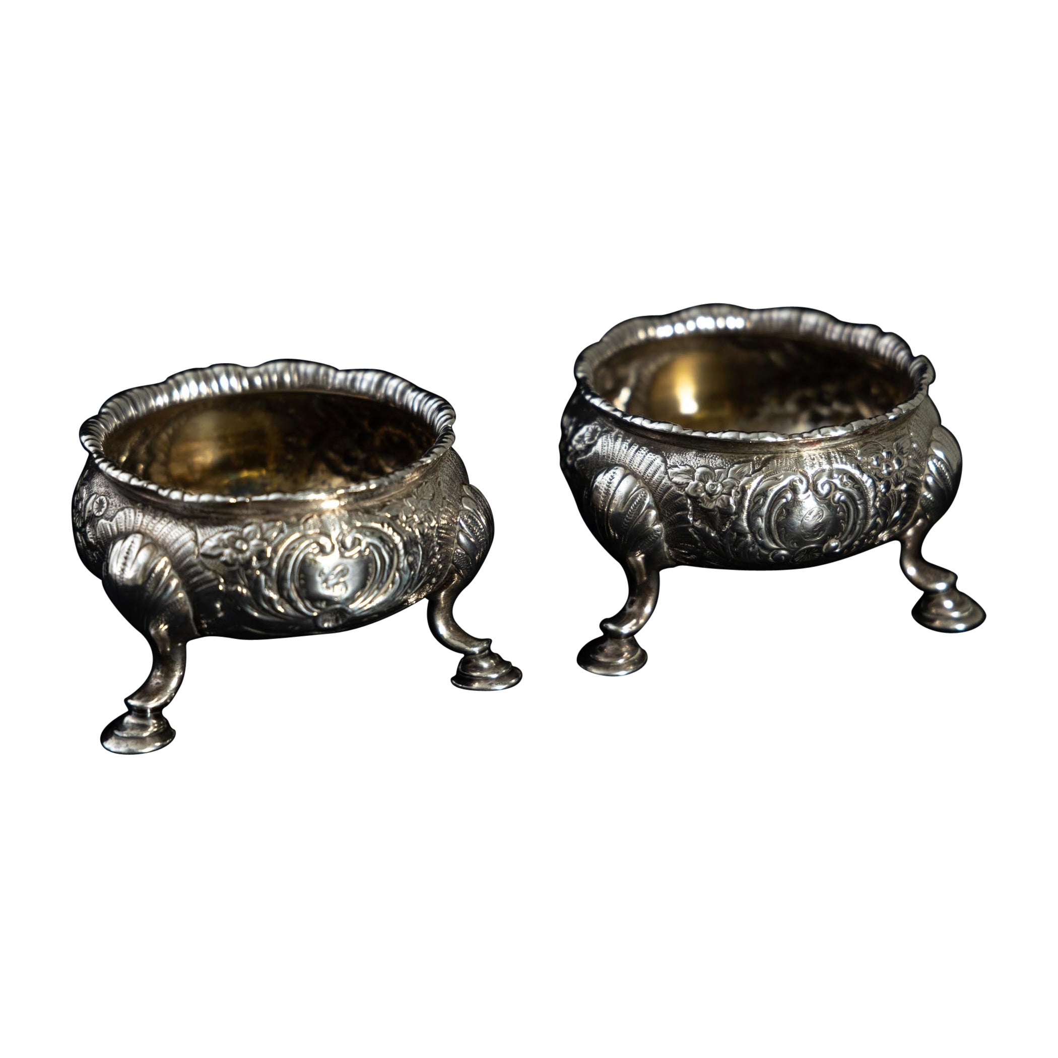 Pair of Silver Saliers, London, Mid-18th Century For Sale