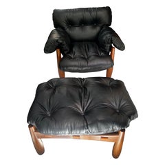 1960s Original Vintage "Sheriff" Armchair and Ottoman by Sergio Rodrigues