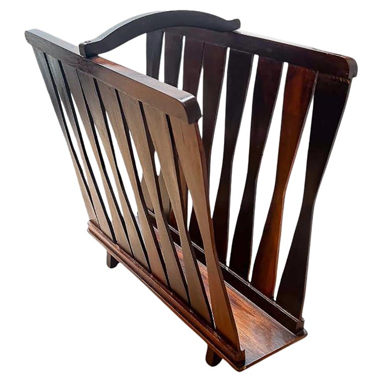 Brazilian Modern Magazine Rack in Hardwood, Brazil, 1960s