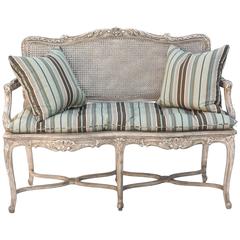 Painted Regence Style Caned Settee