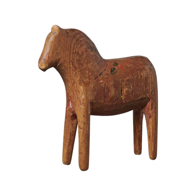 Antique Folk Art Swedish Handmade Toy Horse