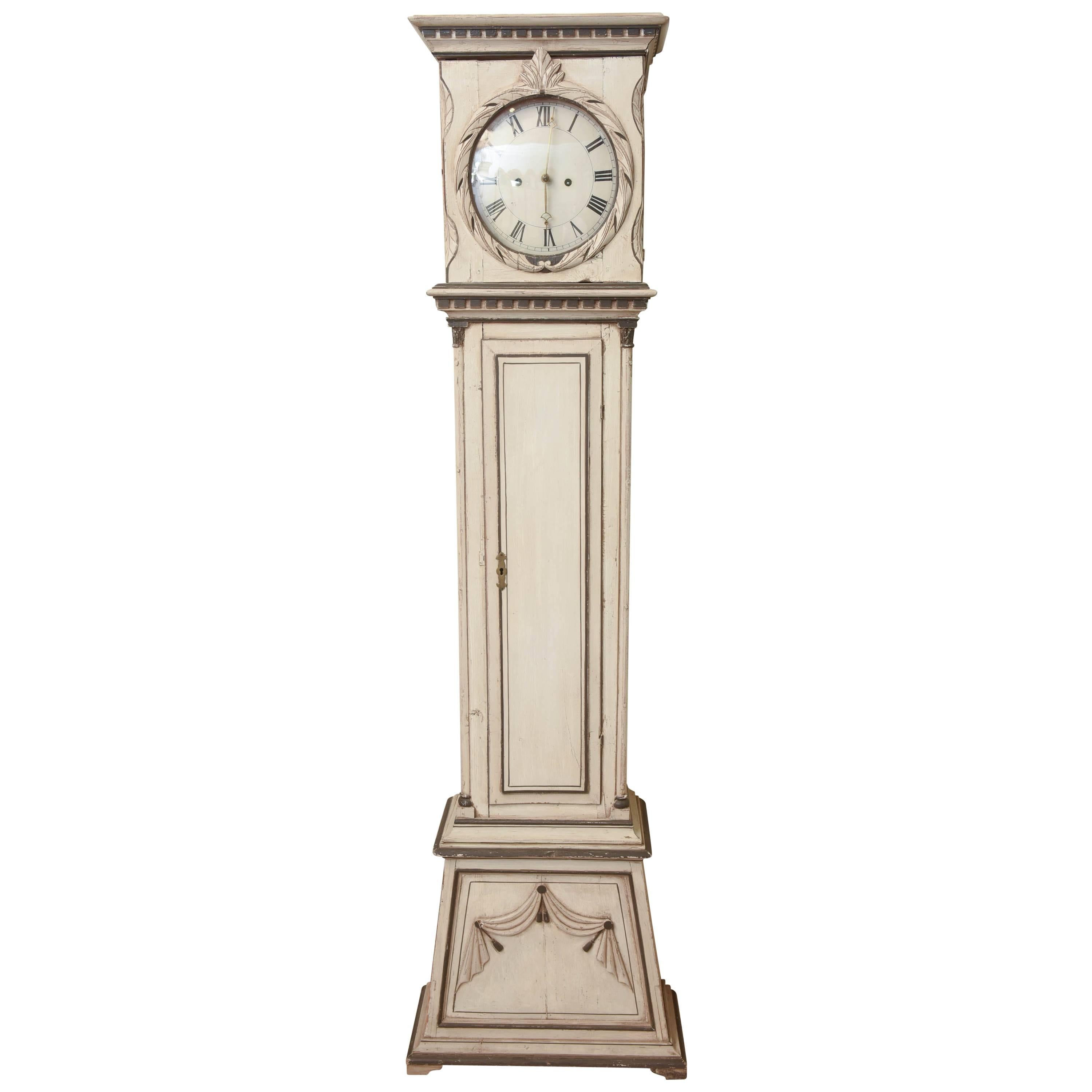 Painted French 19th Century Case Clock
