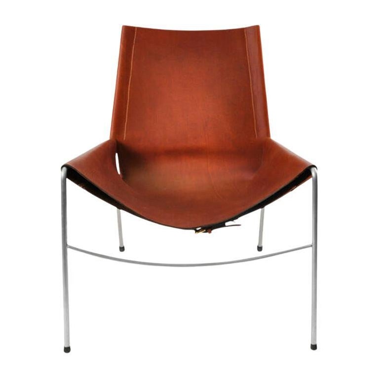 Cognac and Steel November Chair by OxDenmarq For Sale