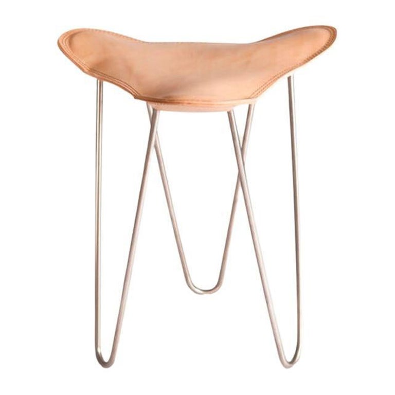Nature and Steel Trifolium Stool by OxDenmarq For Sale