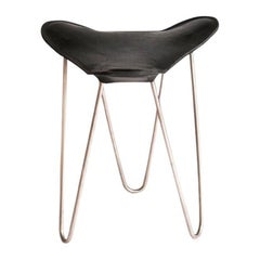 Black and Steel Trifolium Stool by Ox Denmarq