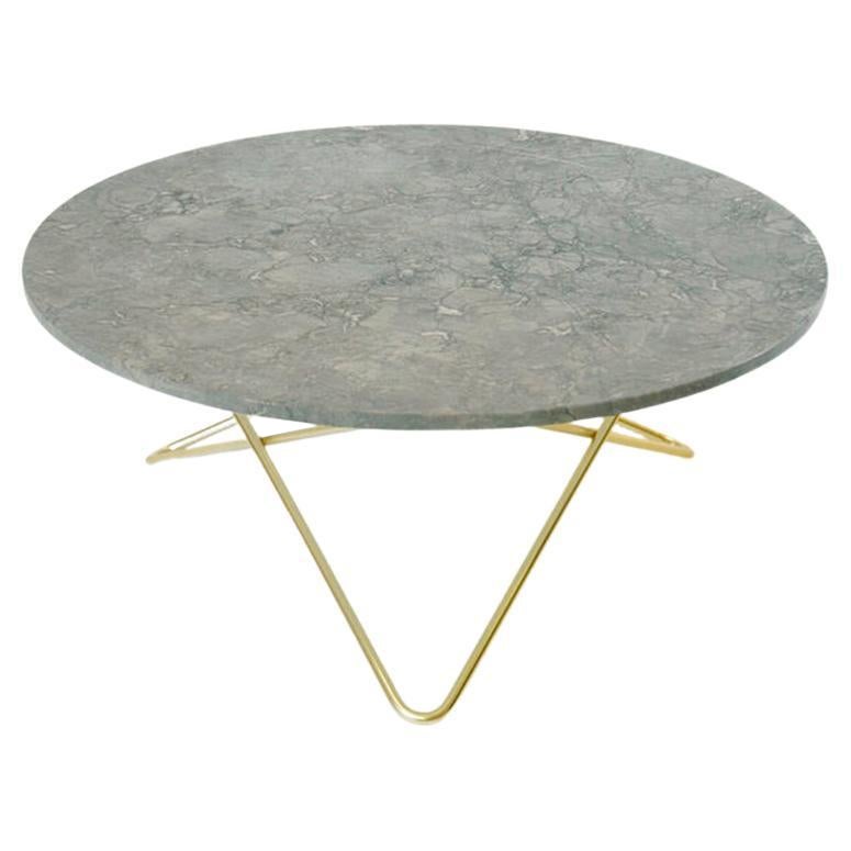 Grey Marble and Brass Large O Table by OxDenmarq For Sale
