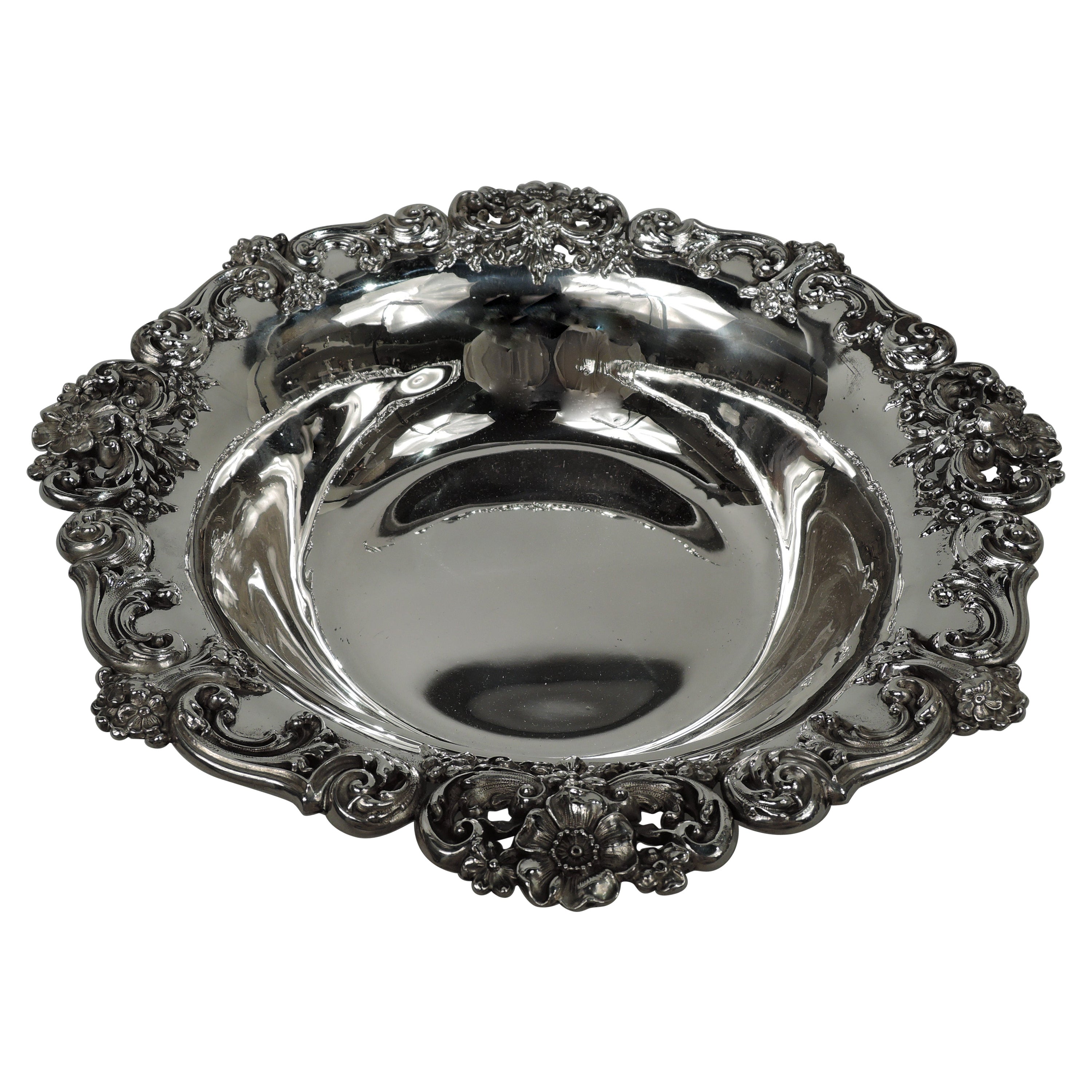 Antique American Edwardian Classical Sterling Silver Bowl For Sale