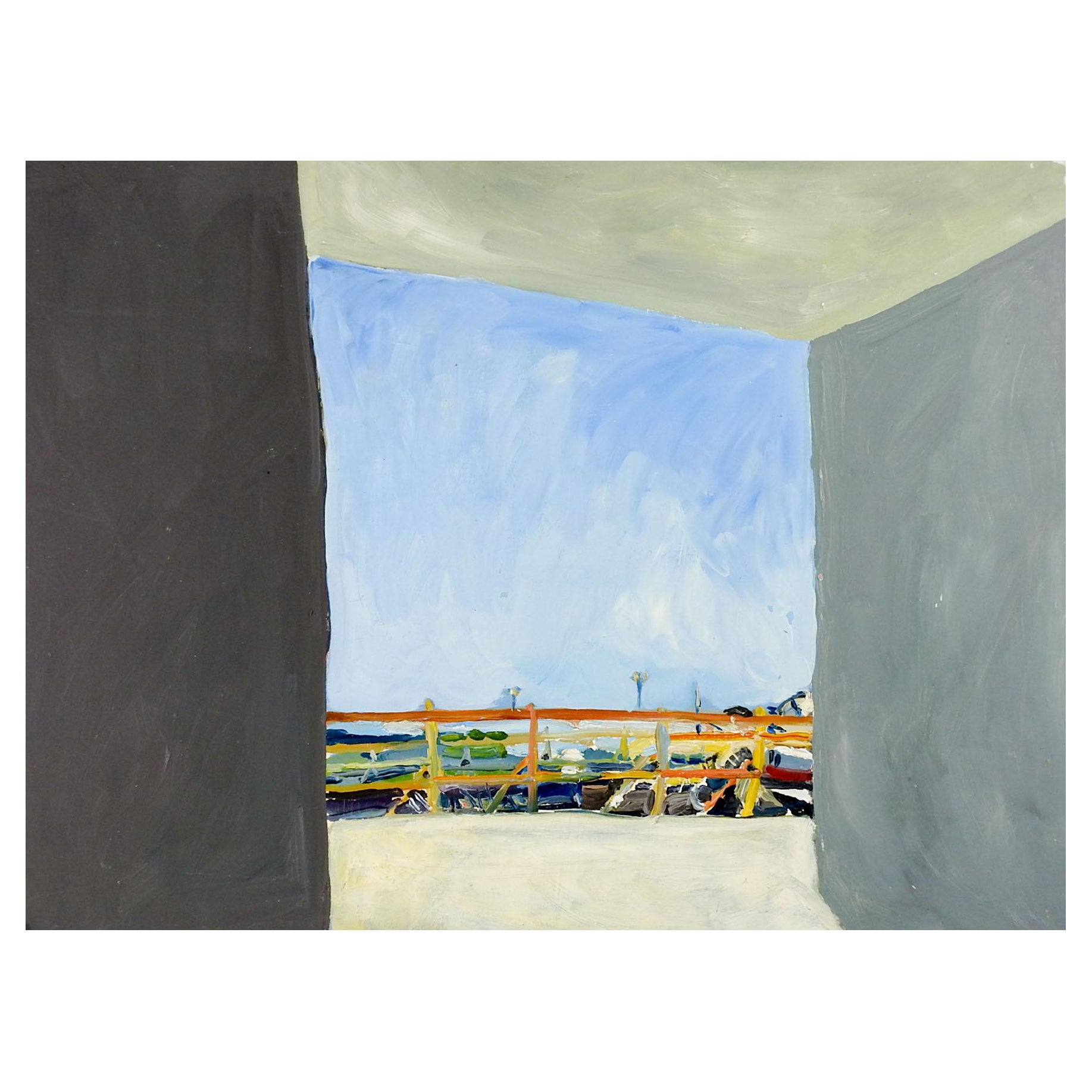 Peinture - Vue de paysage urbain abstrait de Marilyn Lanfear