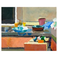 Abstract Kitchen Counter Painting by Marilyn Lanfear