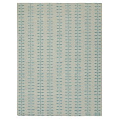 Rug & Kilim’s Scandinavian Style Kilim with Patterns in Tones of Blue & Gray