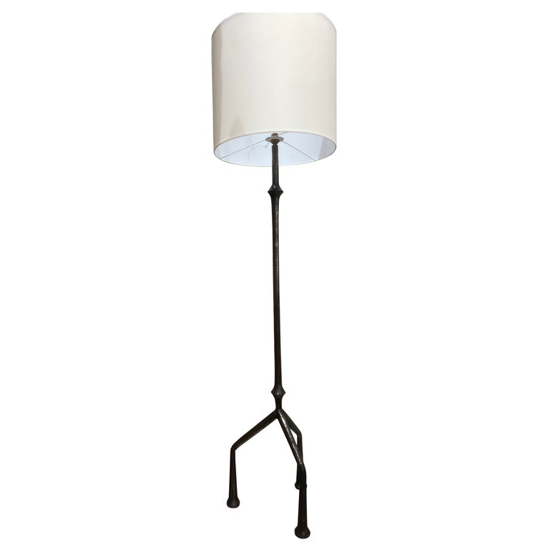 A French wrought iron floor lamp circa 1950 For Sale at 1stDibs