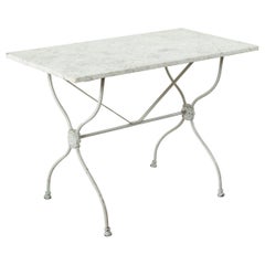 Late 19th Century French Painted Iron and Marble Butcher's Table, Bistro Table