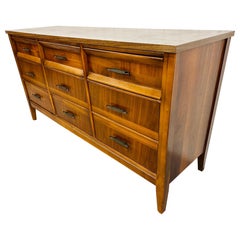 Mid-Century Modern 9-Drawer Walnut Dresser