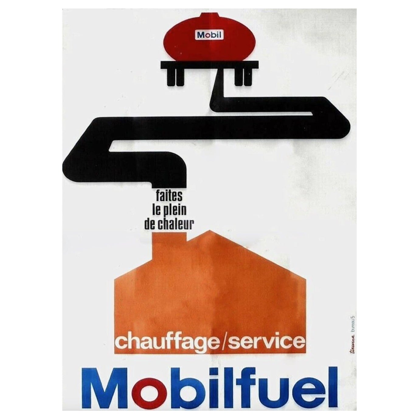 1960 Mobil Oil - Mobilfuel Original Vintage Poster