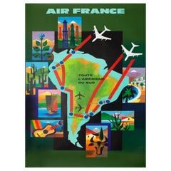 1965 Air France, South America Original Vintage Poster