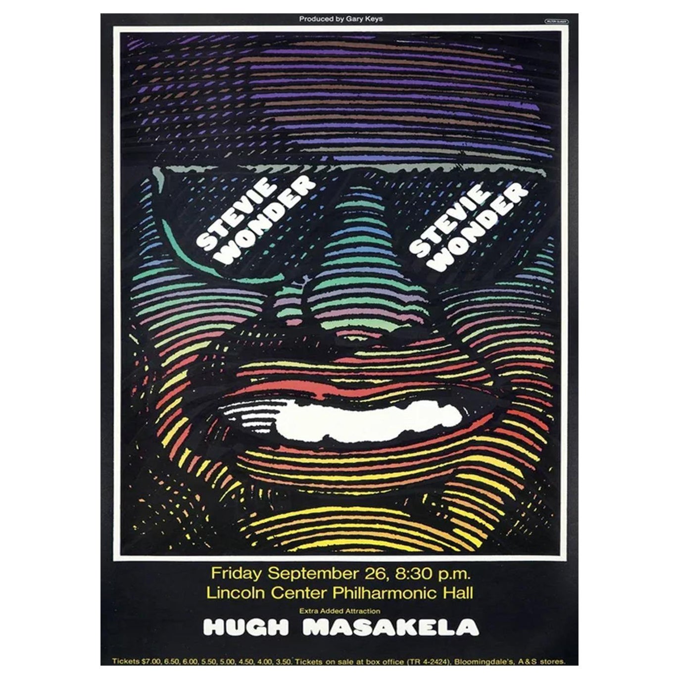 1968 Stevie Wonder - Lincoln Center - Poster originale d'epoca