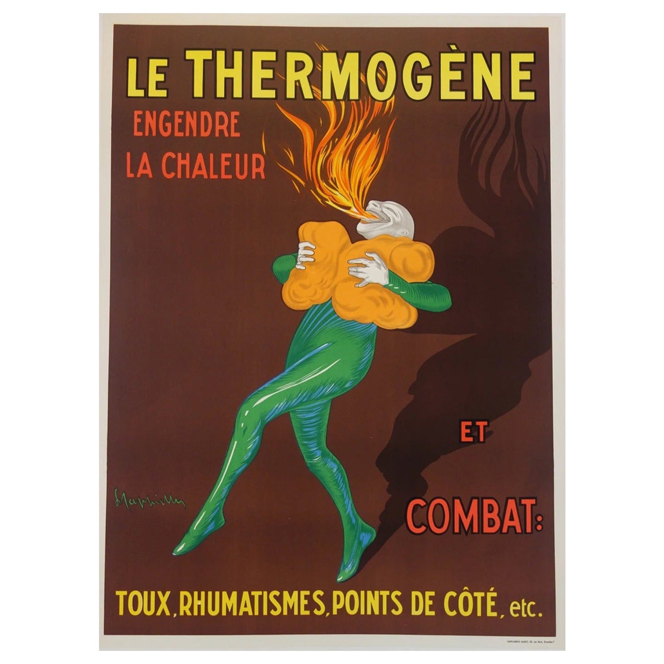 1930 Le Thermogene Original Vintage Poster For Sale